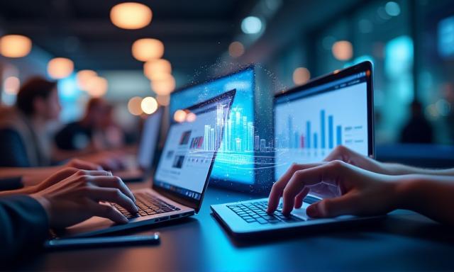 People shopping online on digital devices, representing digital transformation in retail